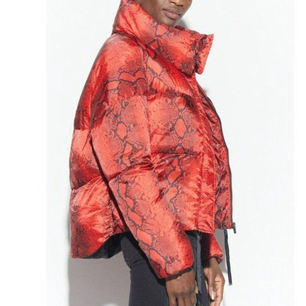 (NWT) Apparis Jamie Red Python Puffer Jacket L - Picture 3 of 6